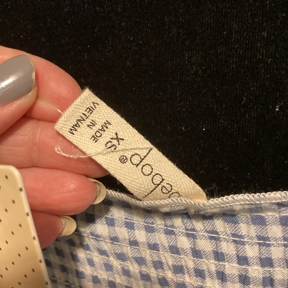 Bebop from Anthropologie blue and white gingham maxi NWT size XS - Picture 8 of 8
